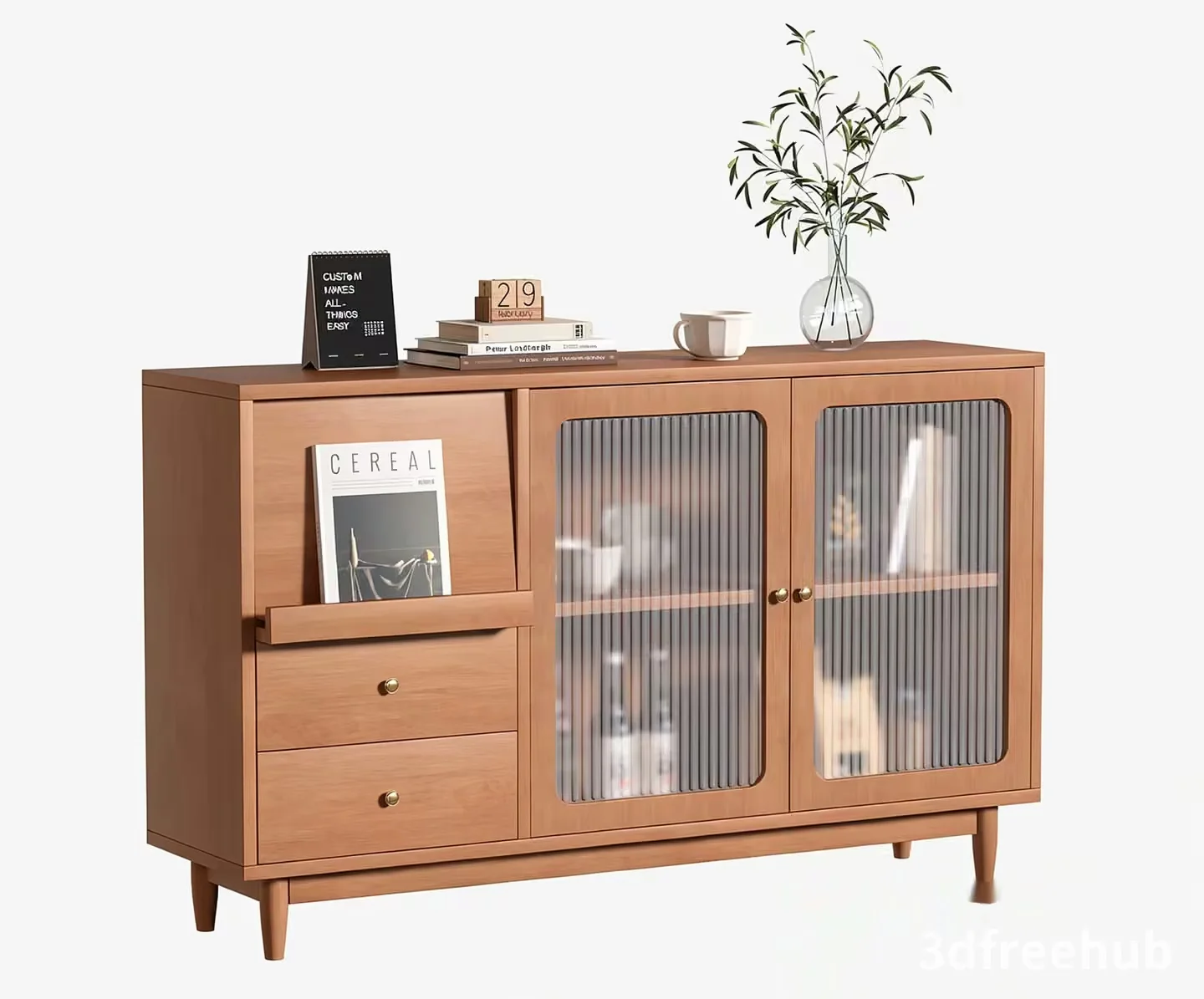 Mid-Century Modern Sideboard 3D Model – 23343 – VRAY Render