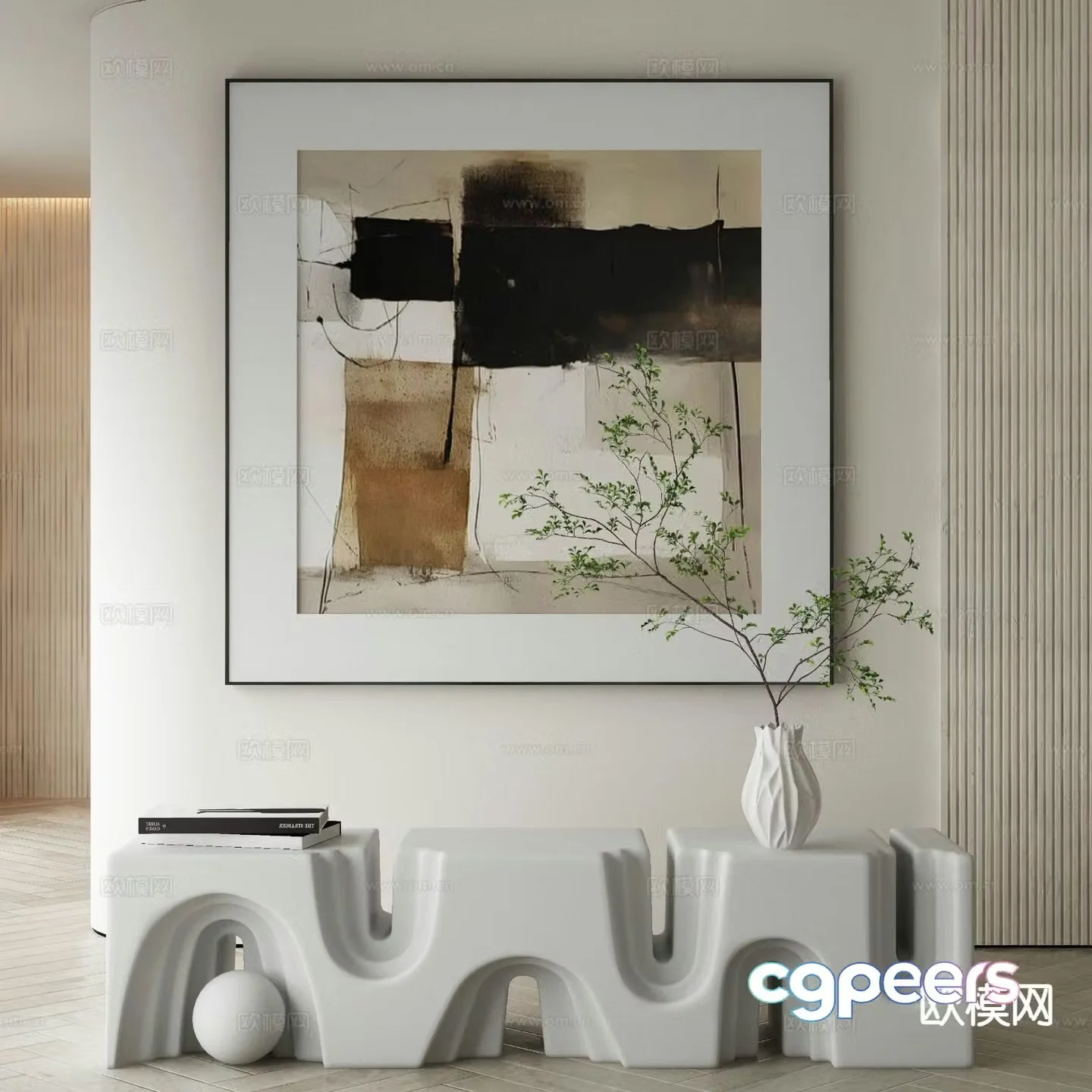 Modern art painting texture painting decorative painting 3d model