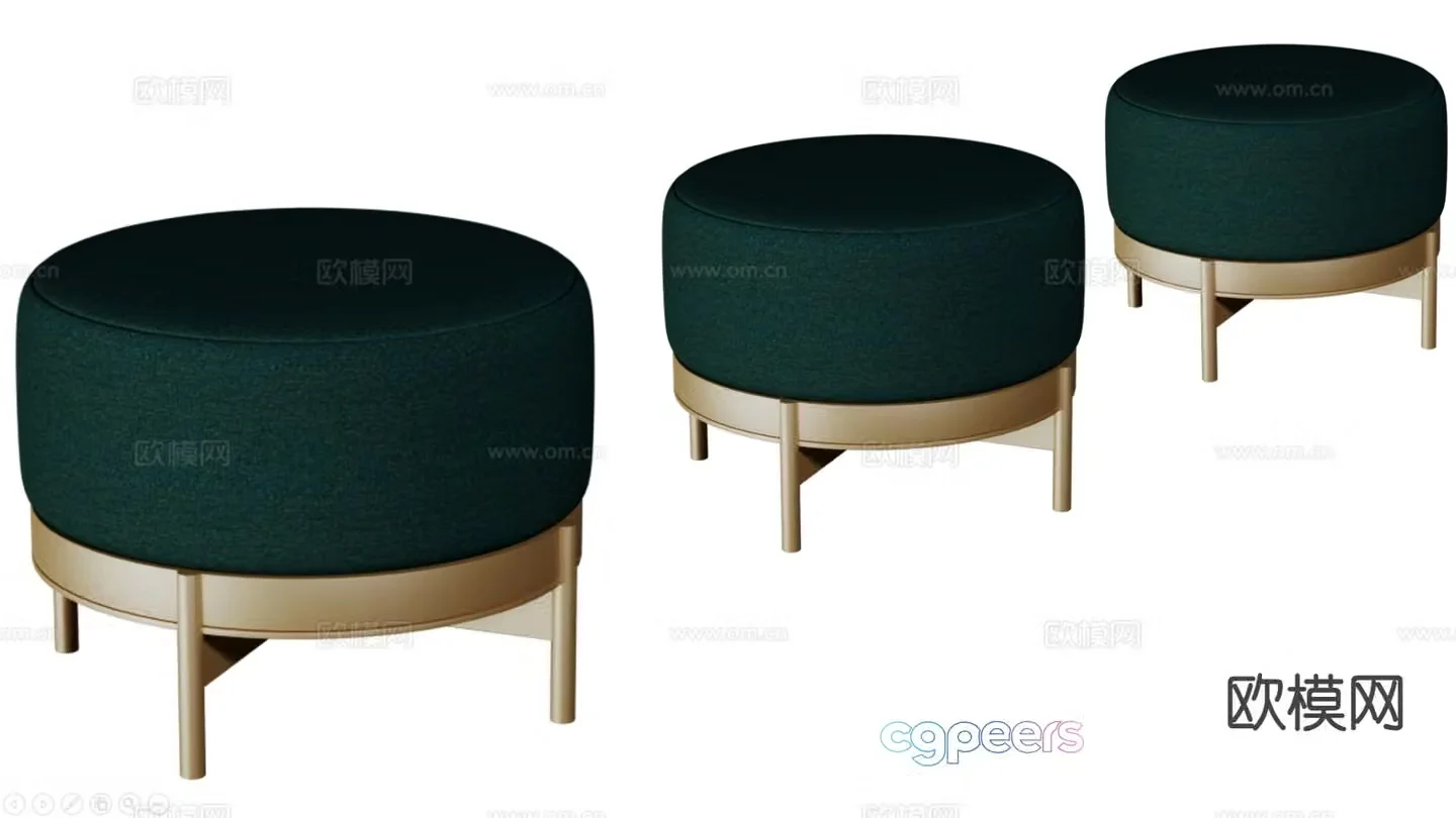 European low stool 3D model