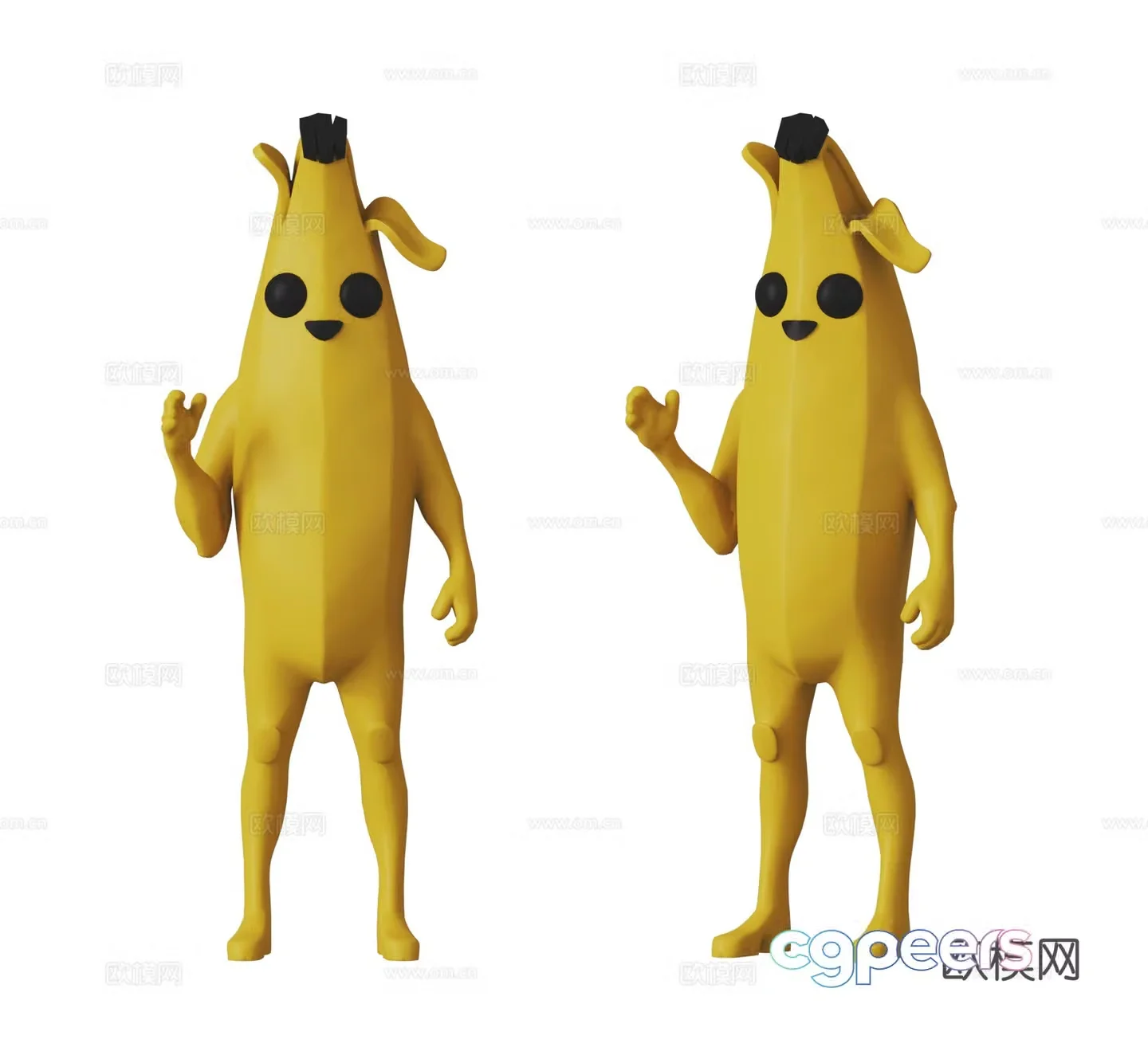 Banana people fashion sculpture doll ornaments 3d model