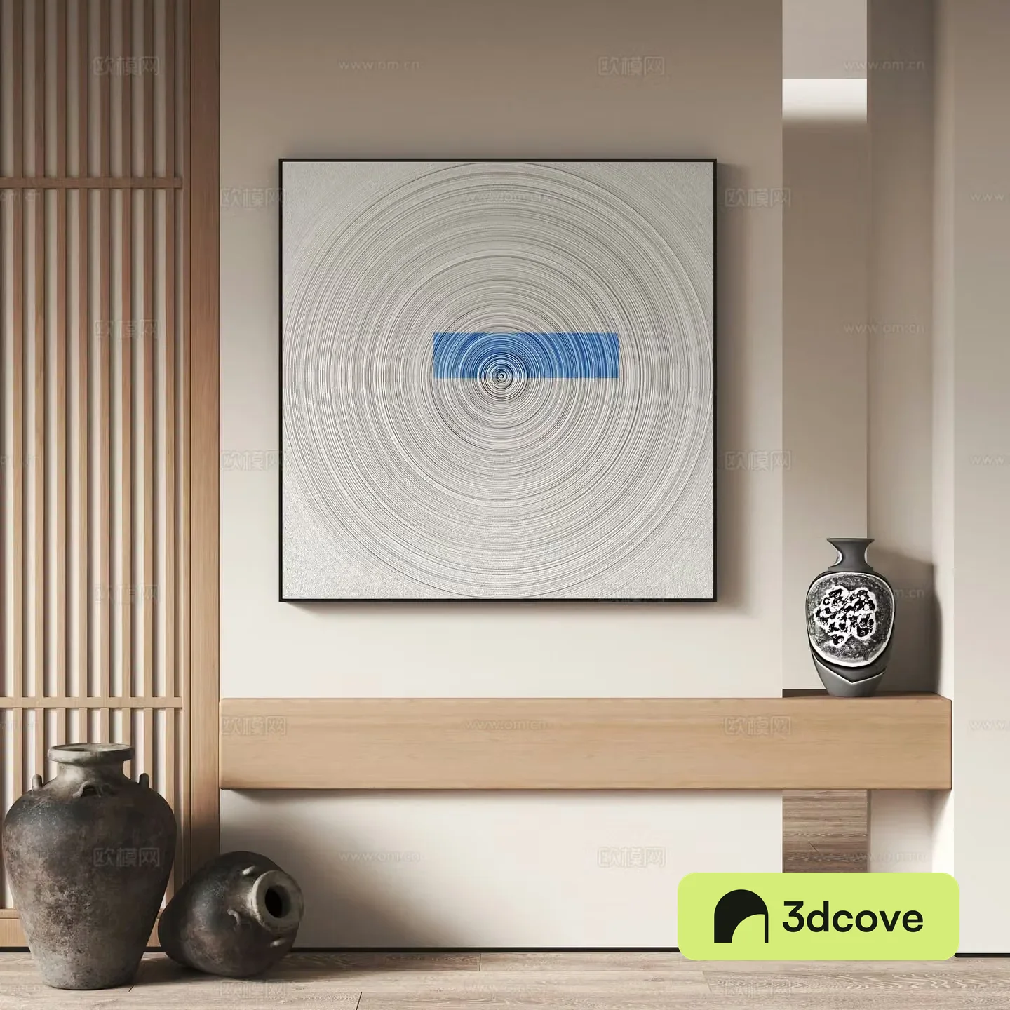 Wasabi wind decorative hanging painting 3d model