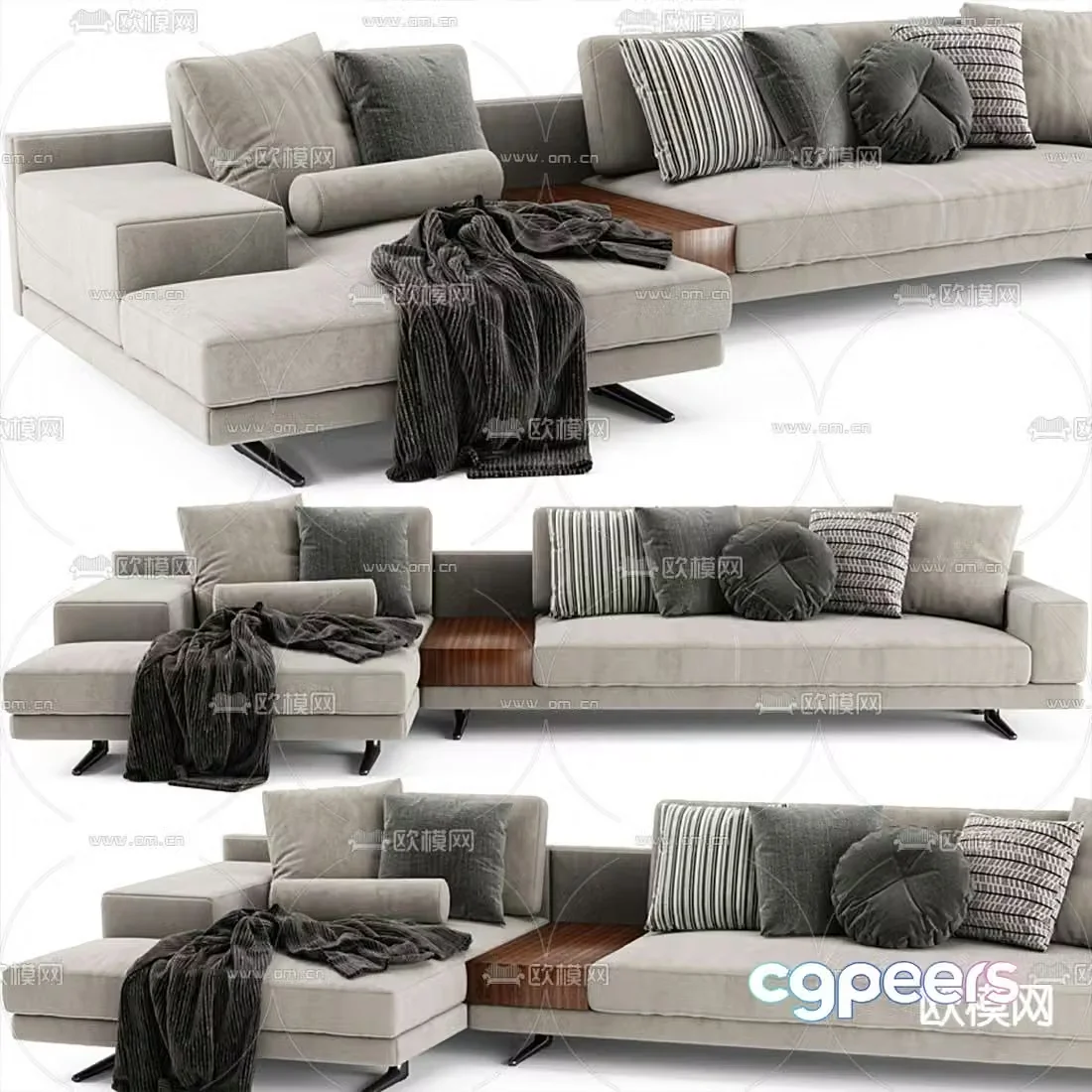Poliform multi-person sofa corner sofa 3d model