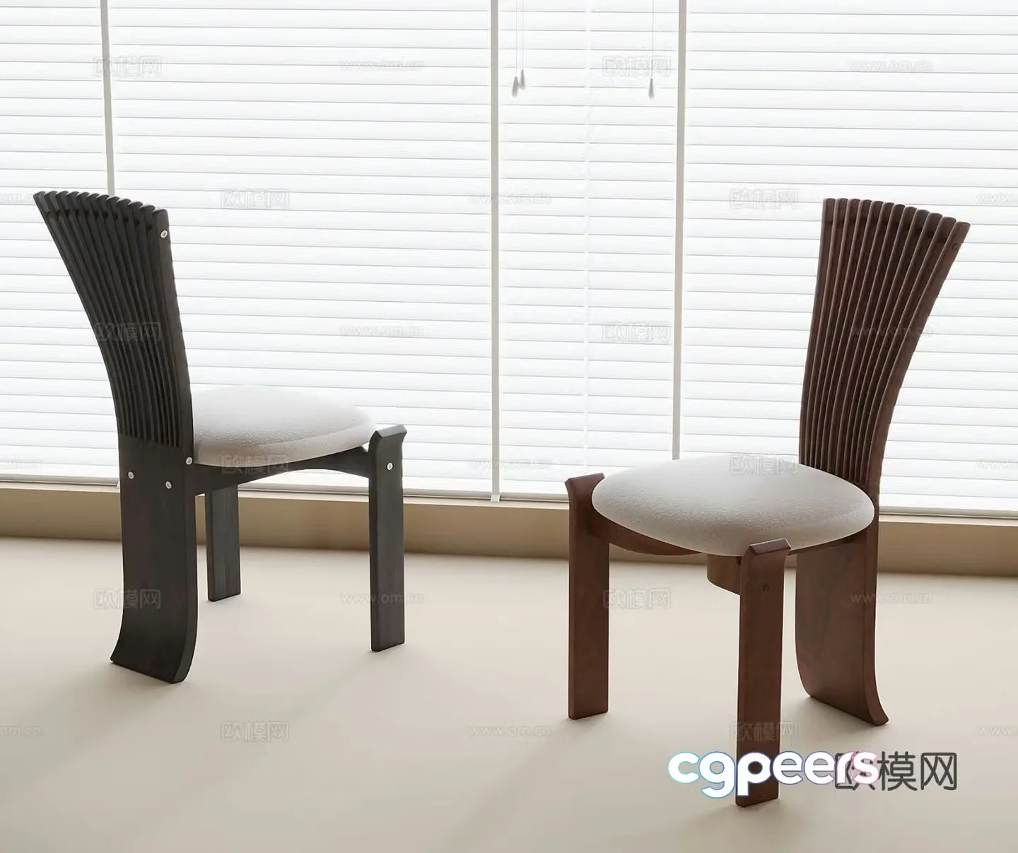 Wabi-sabi chair dining chair 3d model
