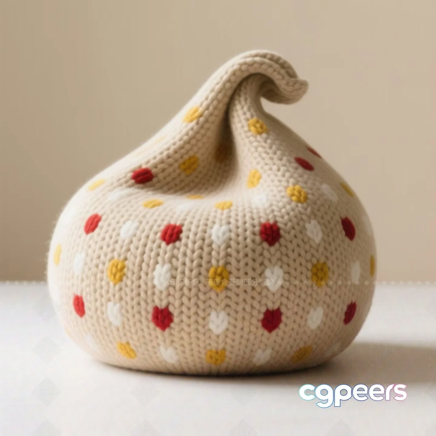 A Knitted Gourd 3D Model – 7554 – VRAY Render