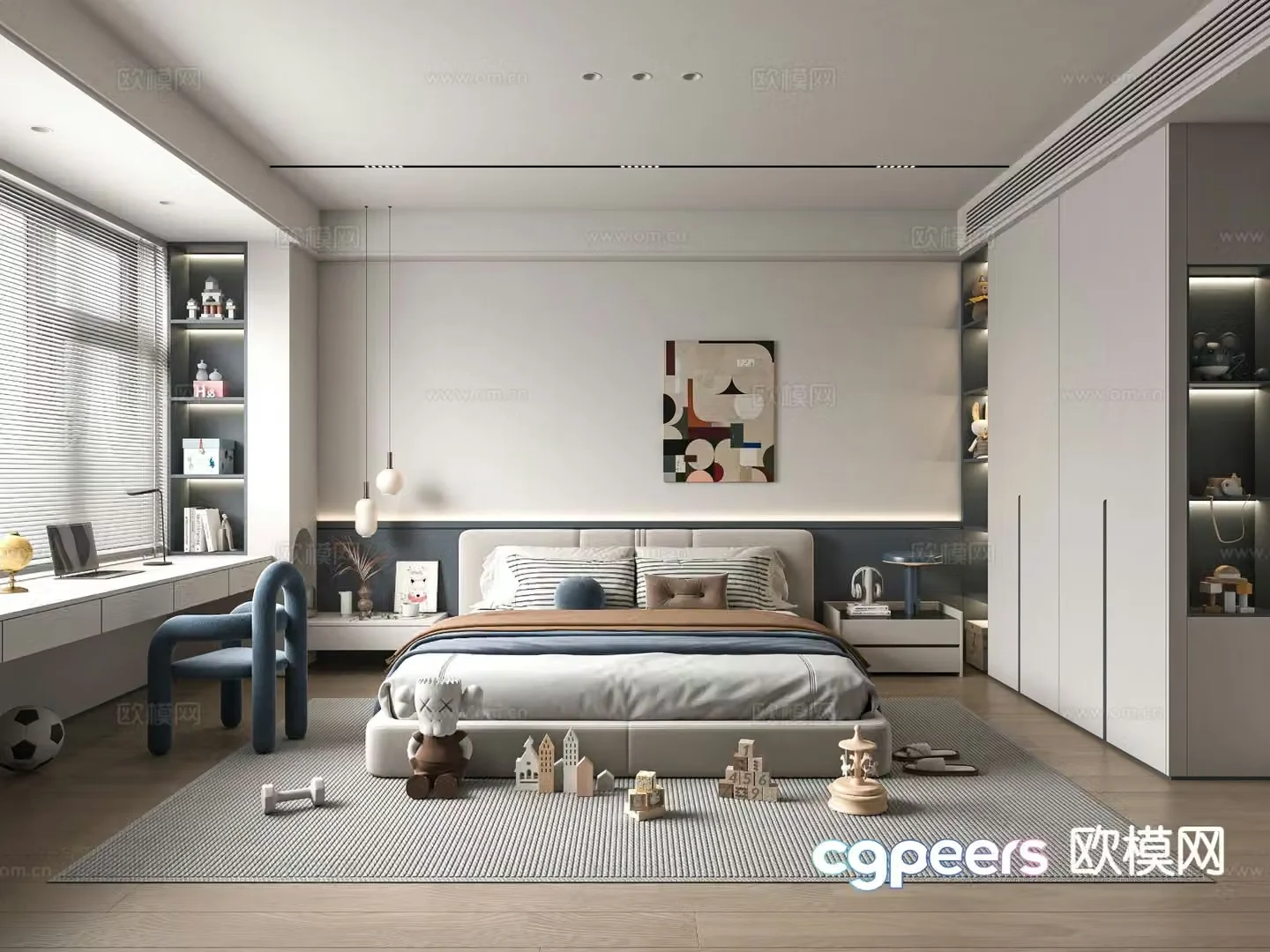Modern boy room children’s room 3d model