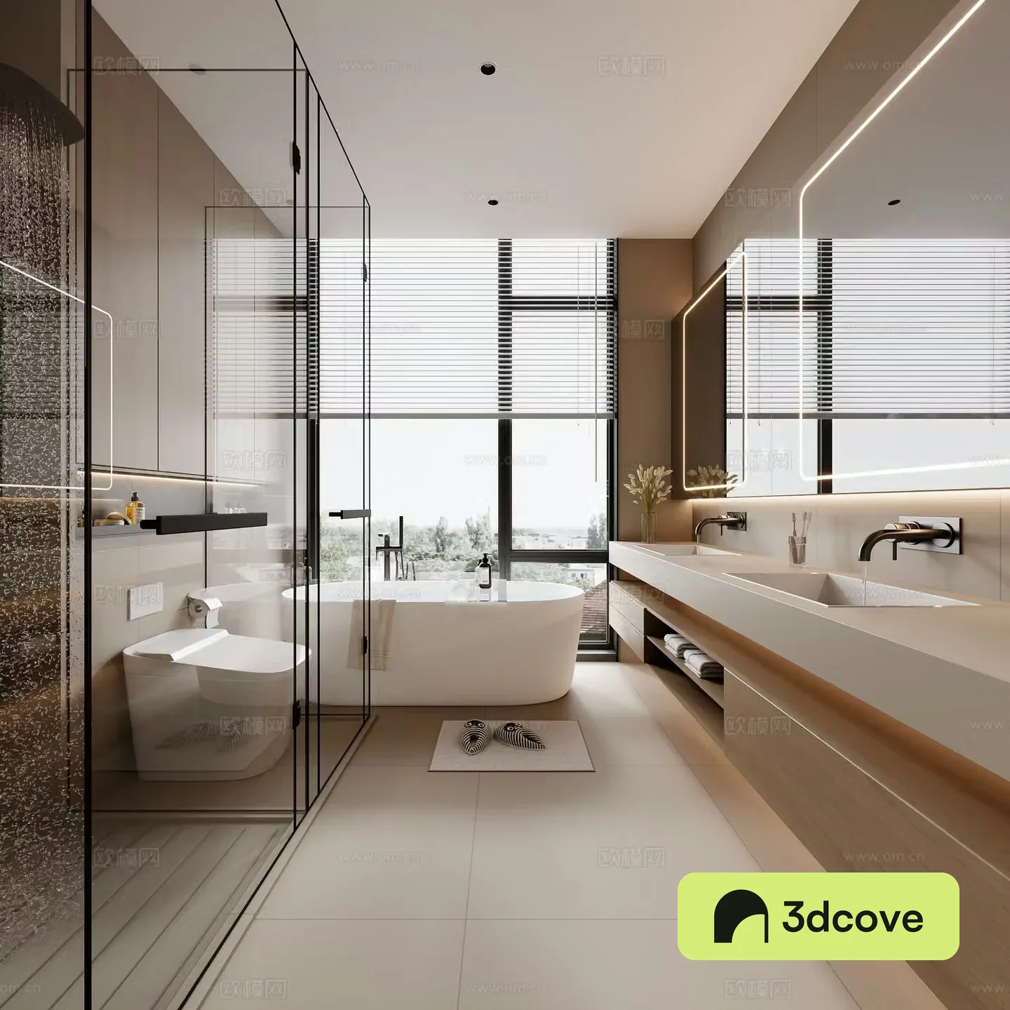 Creamy style bathroom