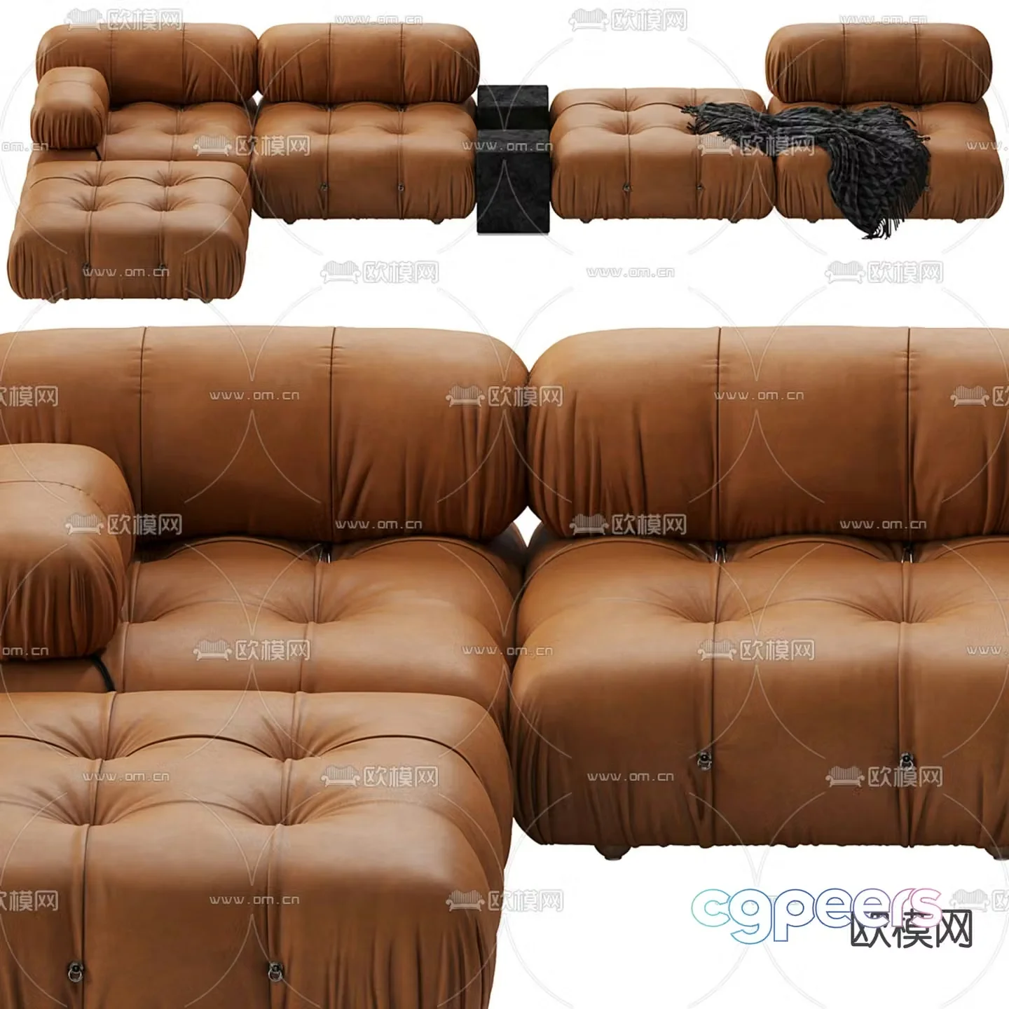 Multi-person sofa corner sofa 3d model