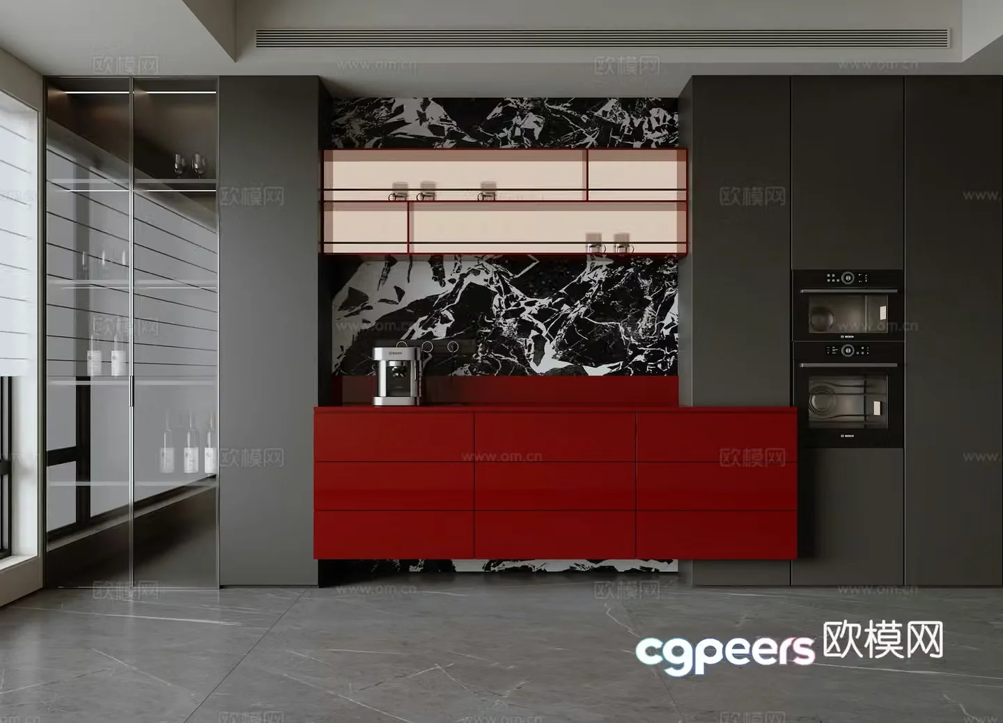 Modern Italian sideboard 3D model