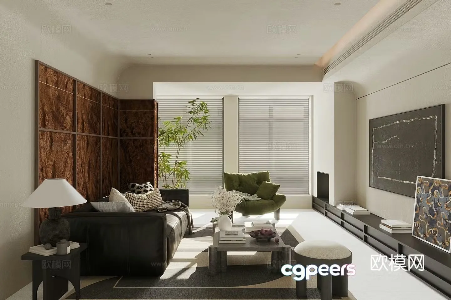 Middle-aged living room 3d model