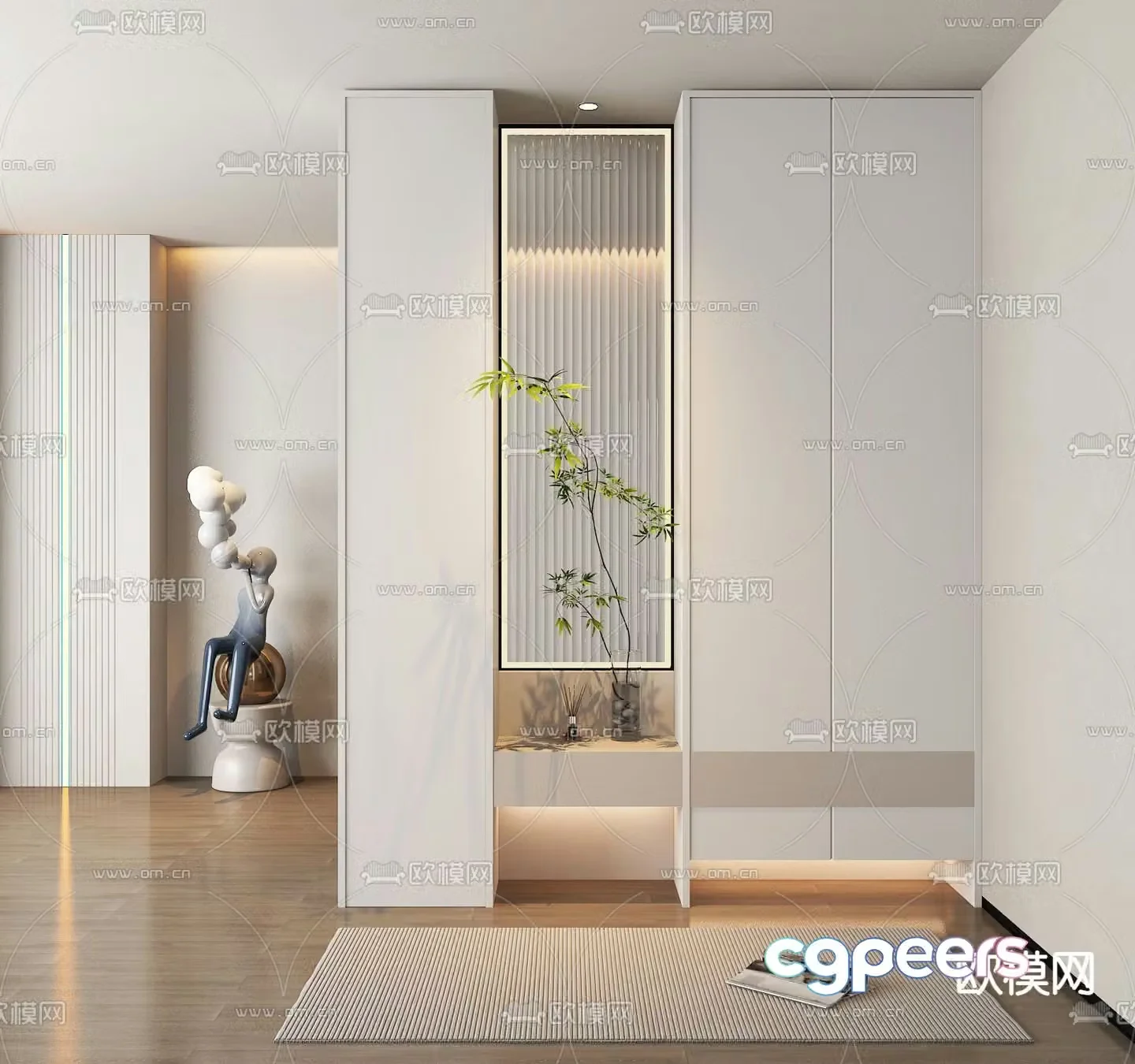 Entrance shoe cabinet 3D model