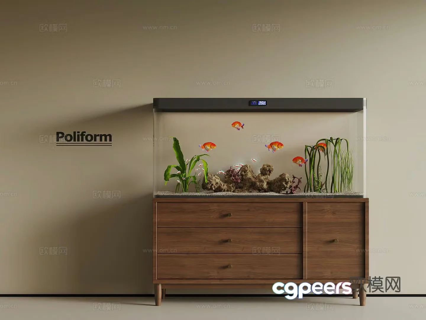 French medieval fish tank 3D model