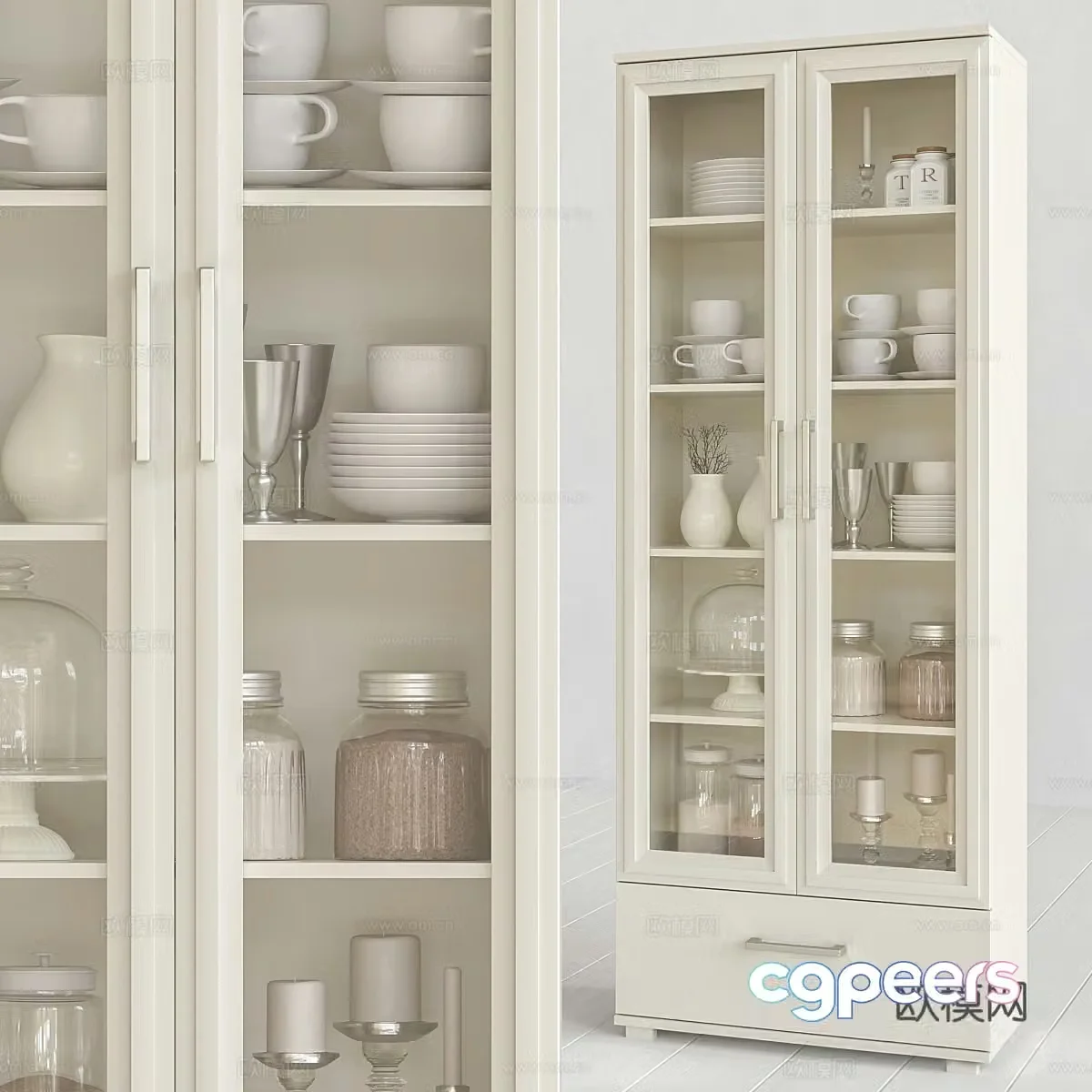 Storage cabinet Simple European storage cabinet Locker 3D model