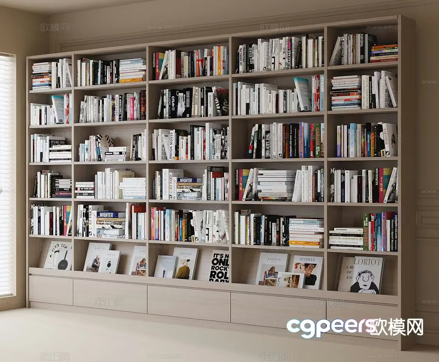 Modern bookcase bookshelf 3d model