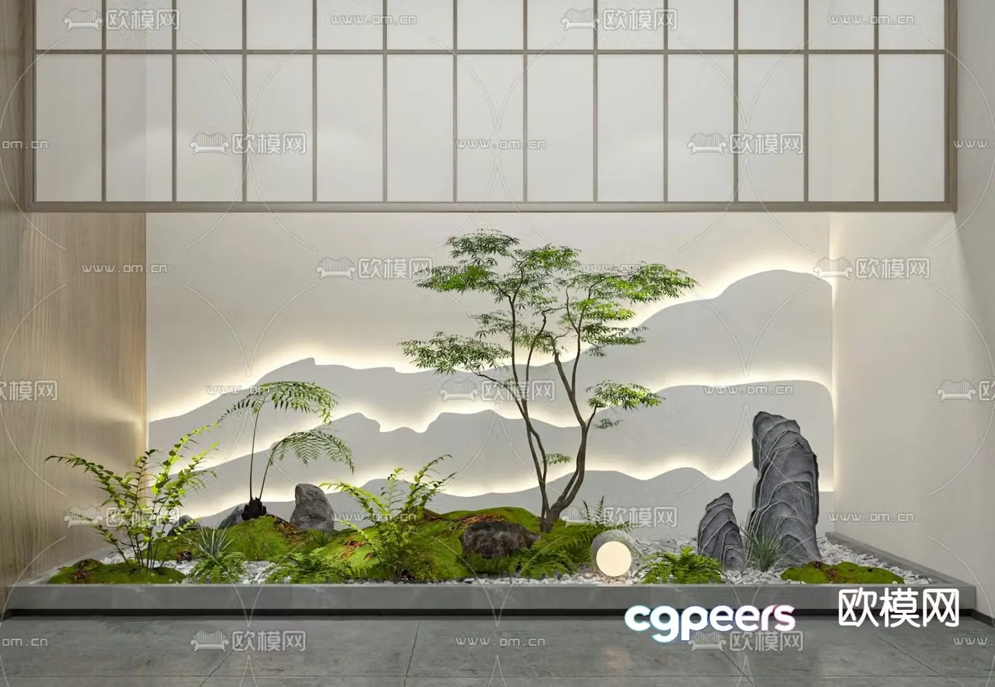 Maple rockery landscaping landscape sketch 3D model