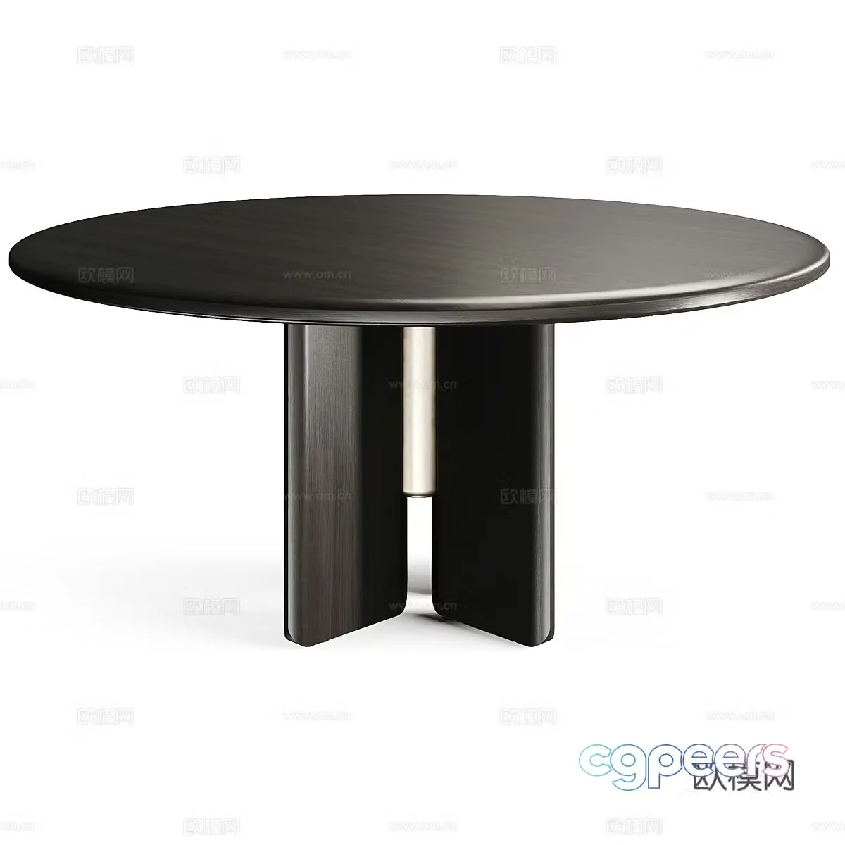 Modern Italian light luxury FAIFO BLCK round dining table 3D model