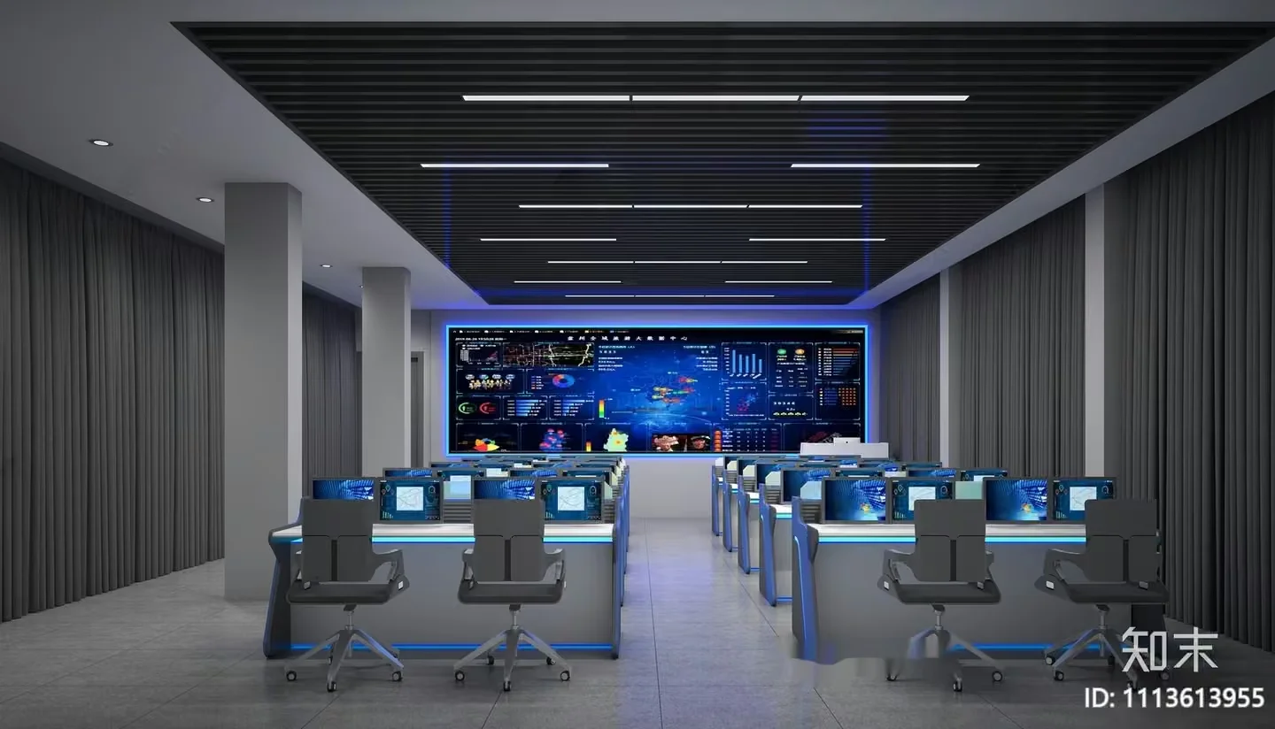 Modern Office Space 3D Model – 4108 – VRAY Render