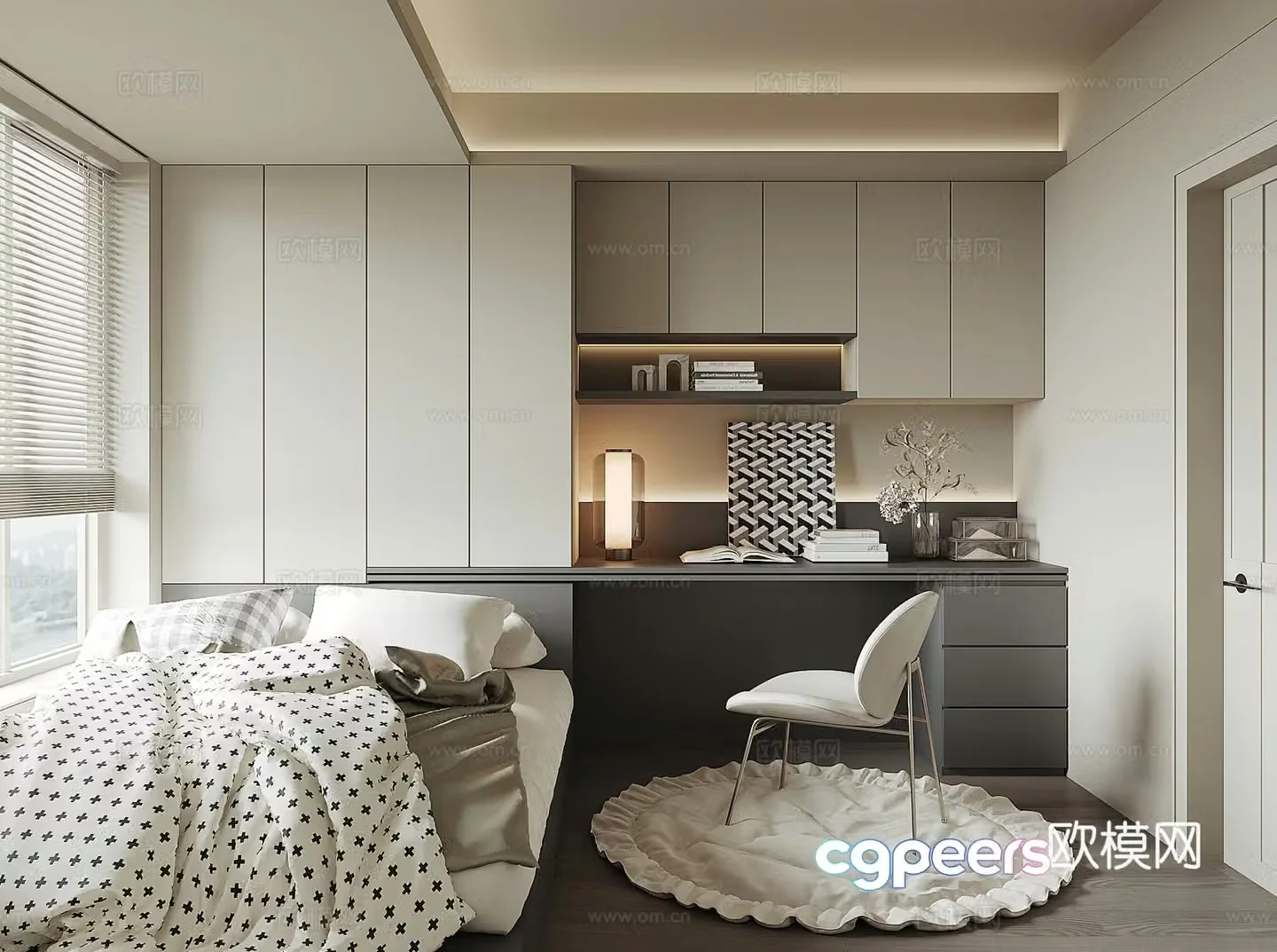 Modern tatami bedroom 3d model