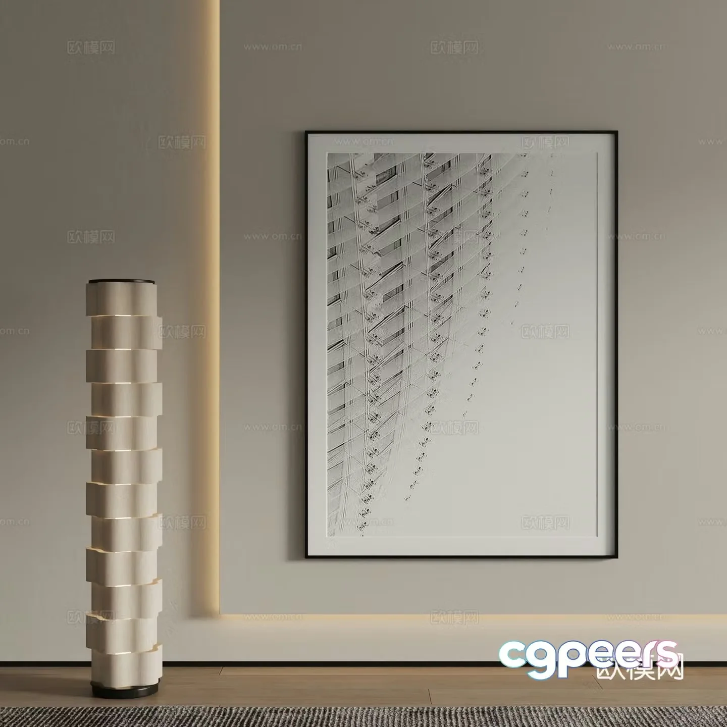 Modern Art Painting Decorative Painting 3D Model