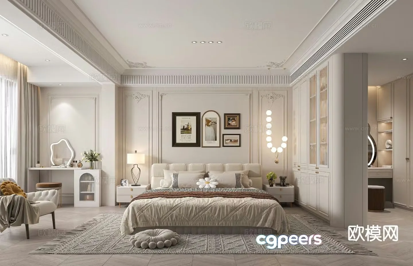 French bedroom master bedroom 3d model