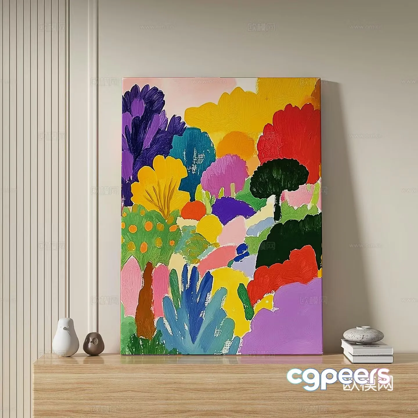 Modern minimalist abstract decorative painting 3d model