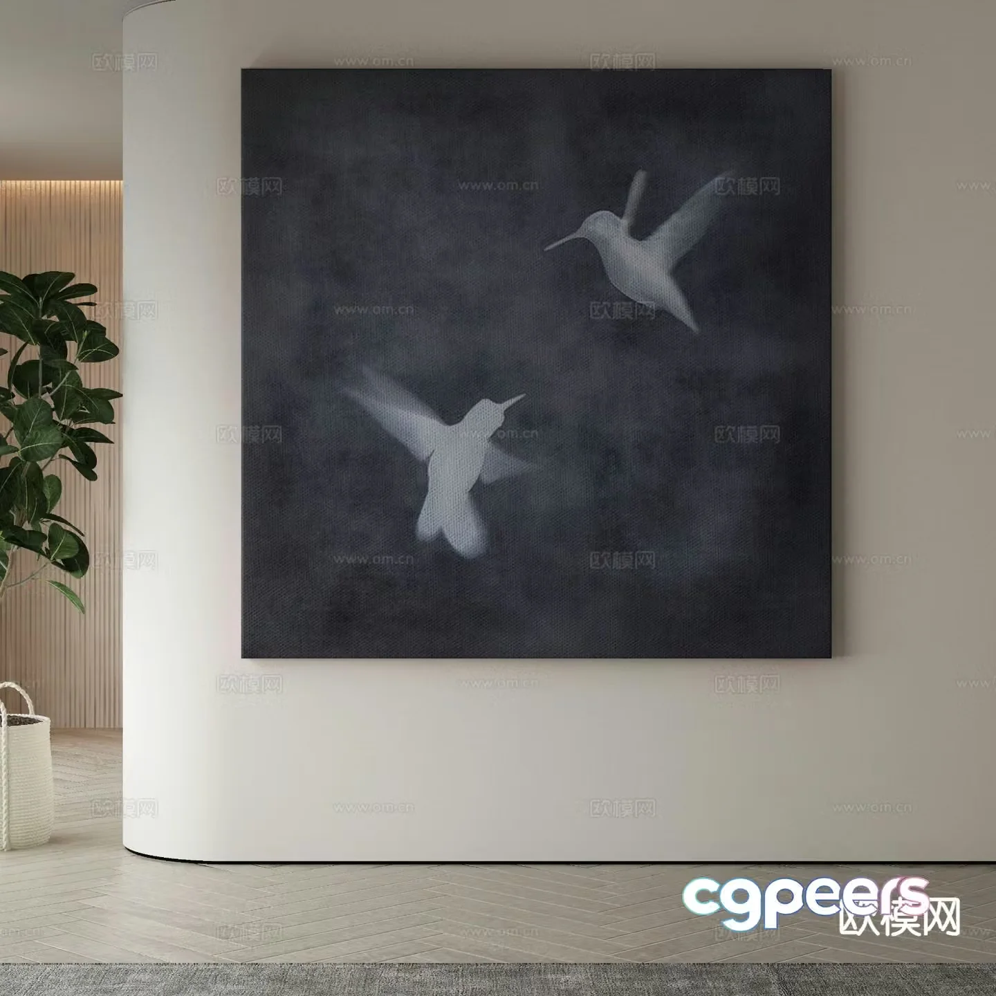 Modern art painting texture painting decorative painting 3d model