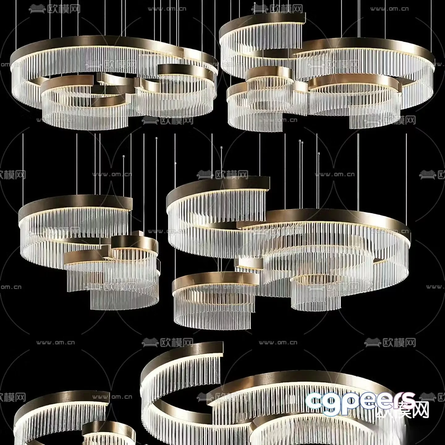 Modern chandelier crystal chandelier 3d model