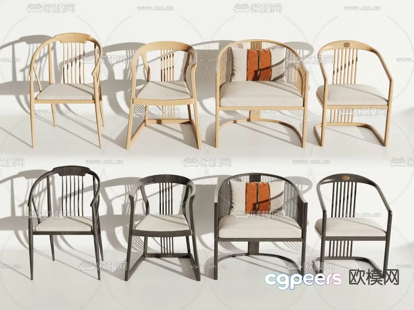 New Chinese style chair armchair 3d model