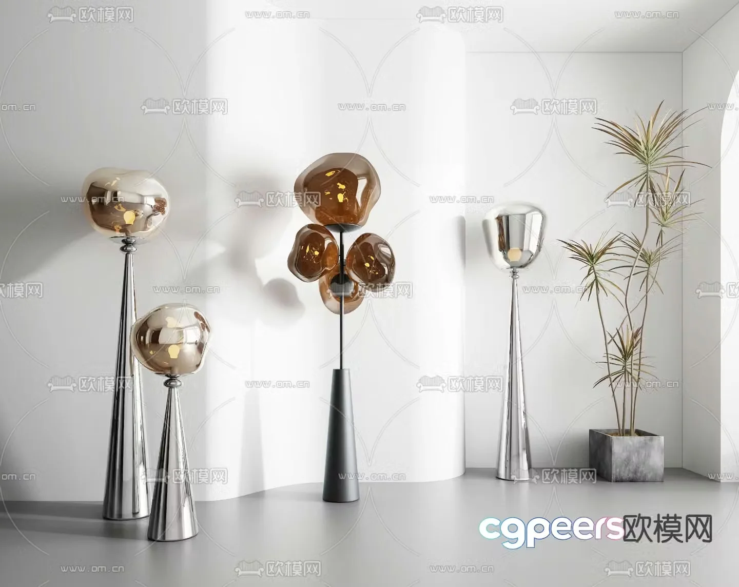 Metal floor lamp lava ball floor lamp 3d model