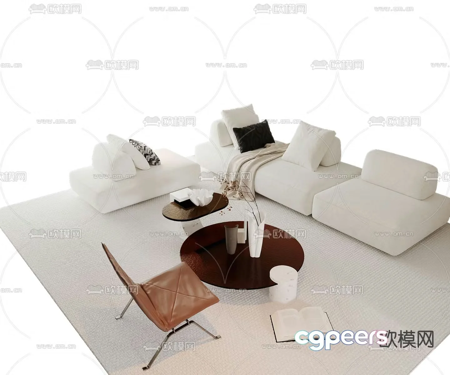 Modern sectional sofa 3d model
