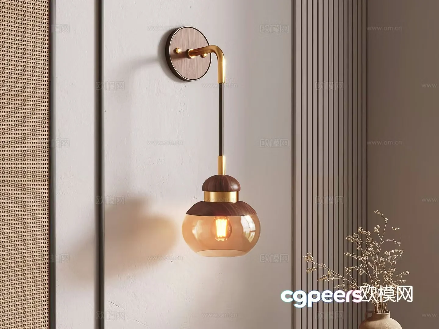 3D model of medieval style wall light
