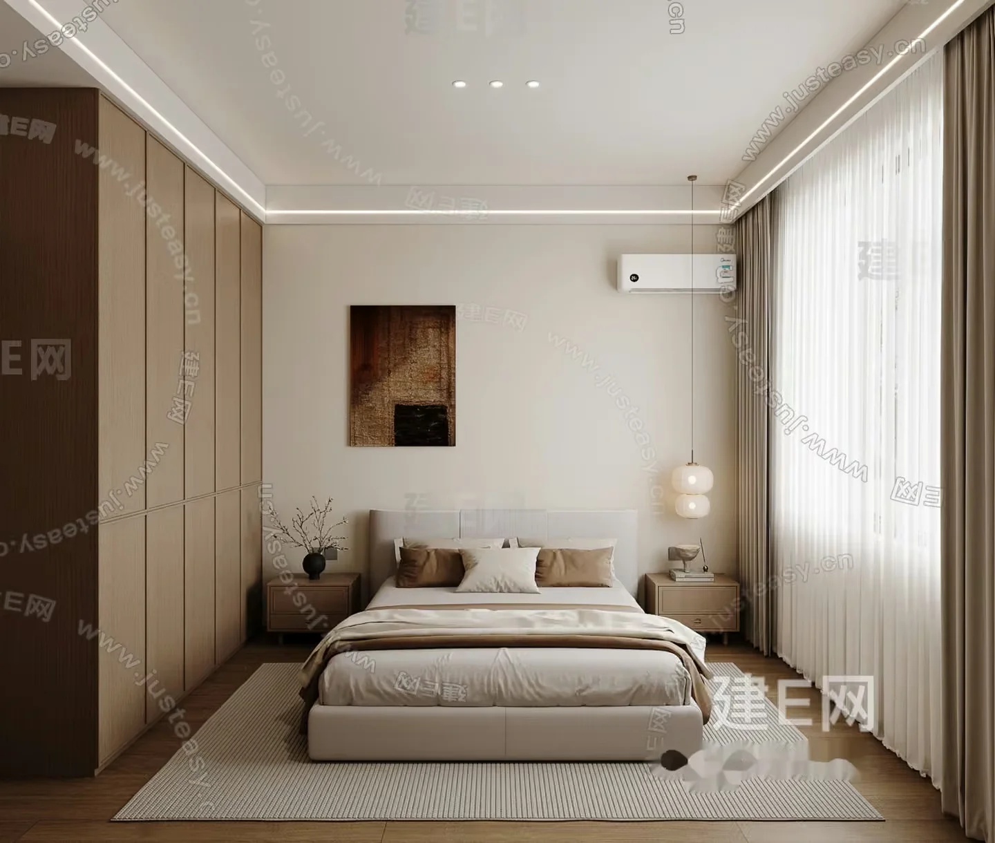 Cozy Bedroom 3D Model – 7458 – VRAY Render