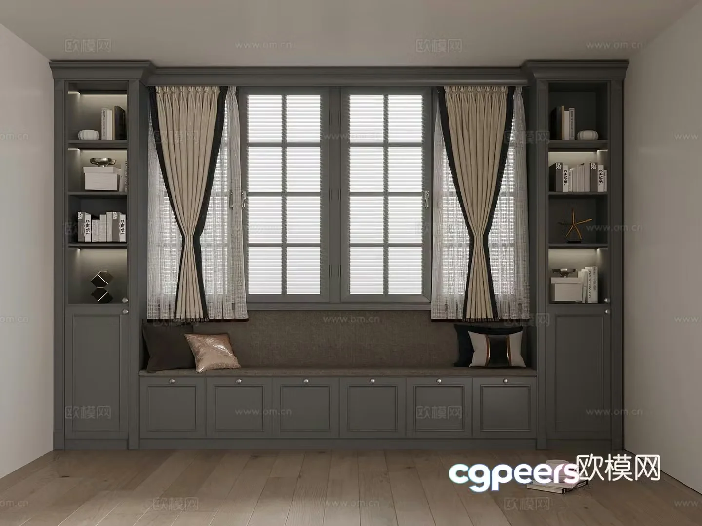 Bathroom window cabinet European style bay window cabinet 3D model