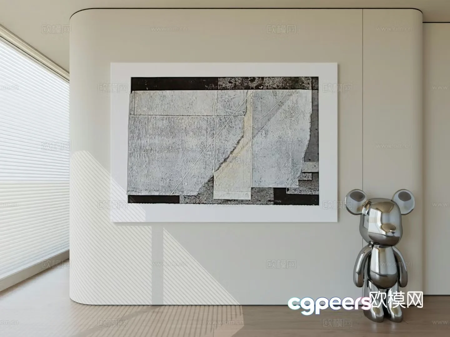 Modern minimalist hanging painting abstract art hanging painting 3d model