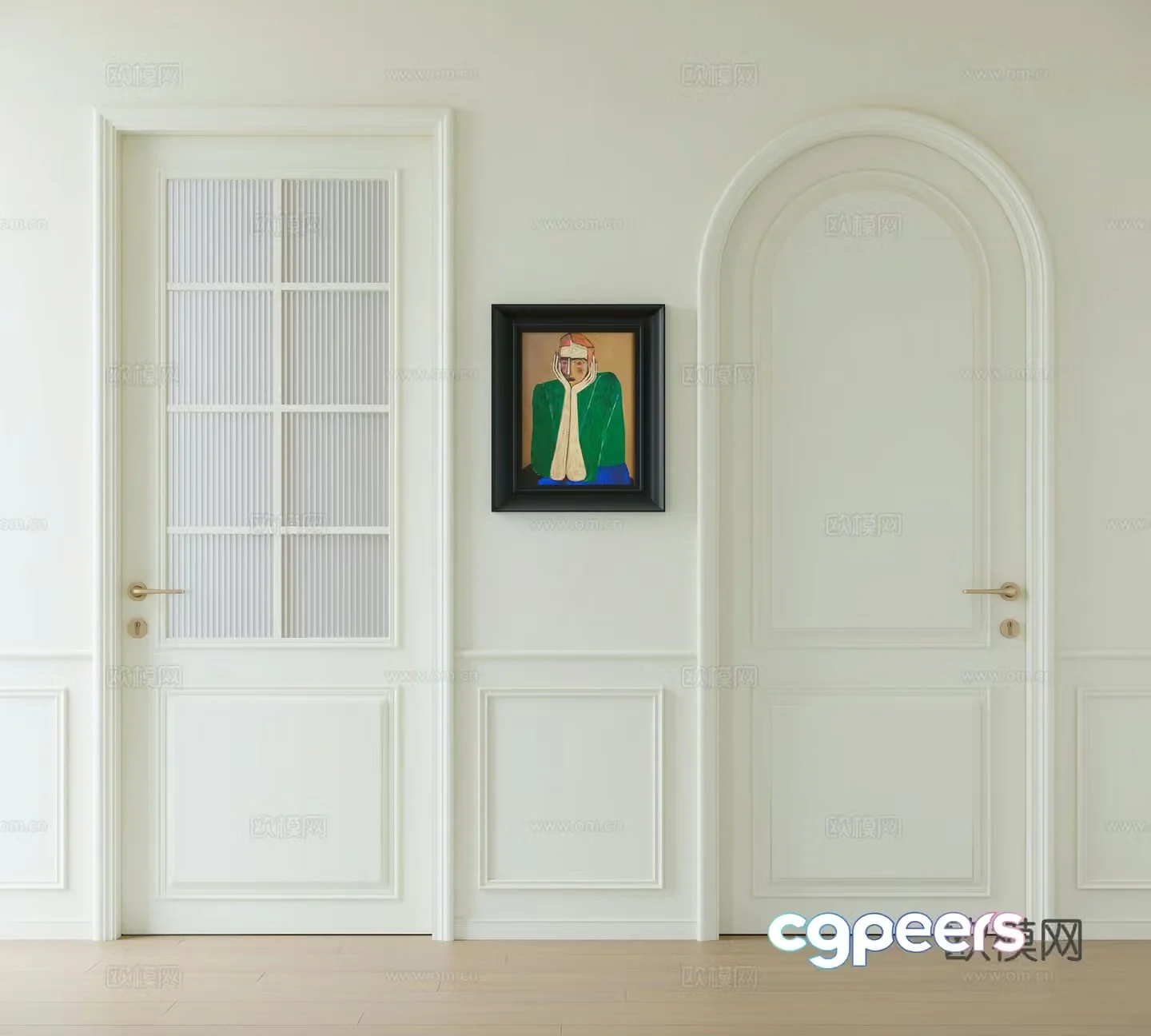 European single door 3D model