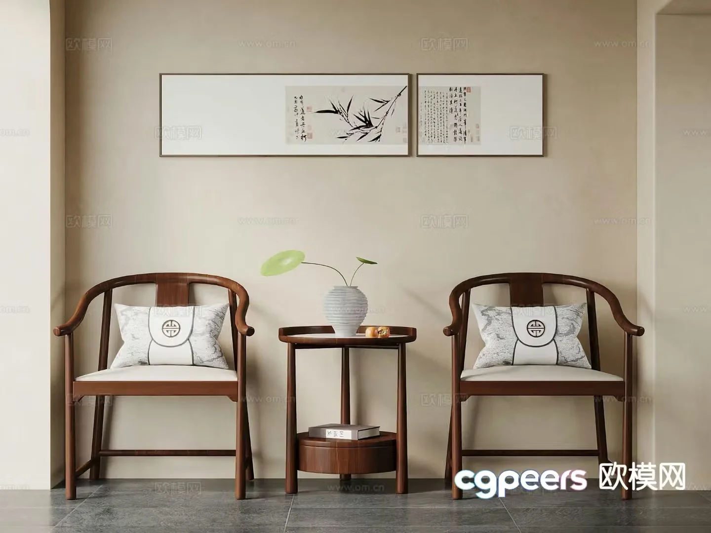 New Chinese style leisure chair 3d model