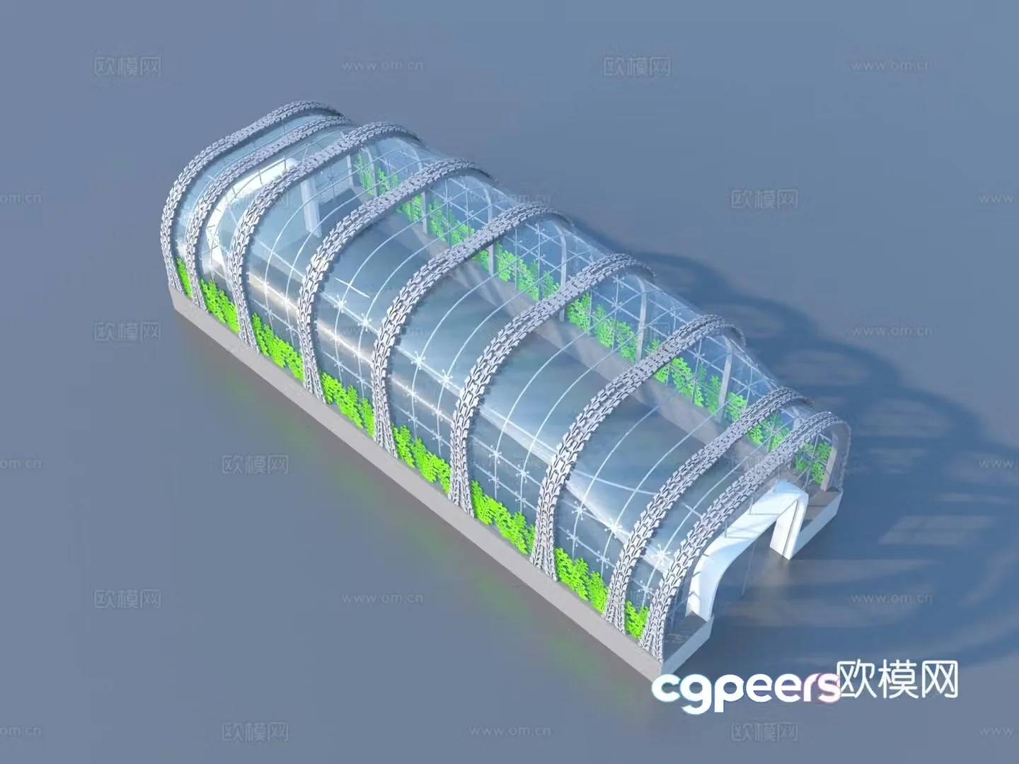 Greenhouse Glass House Glass Daylighting Top 3D Model