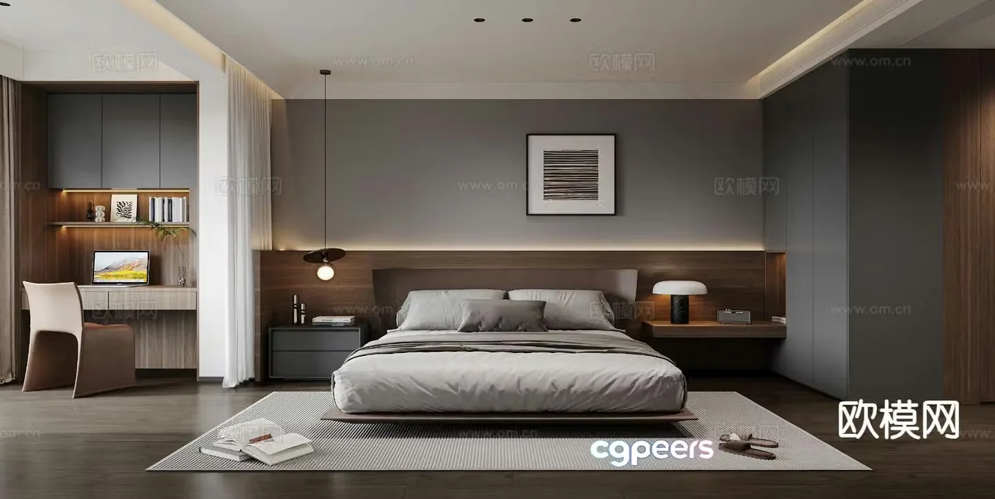 Italian style bedroom master bedroom 3d model