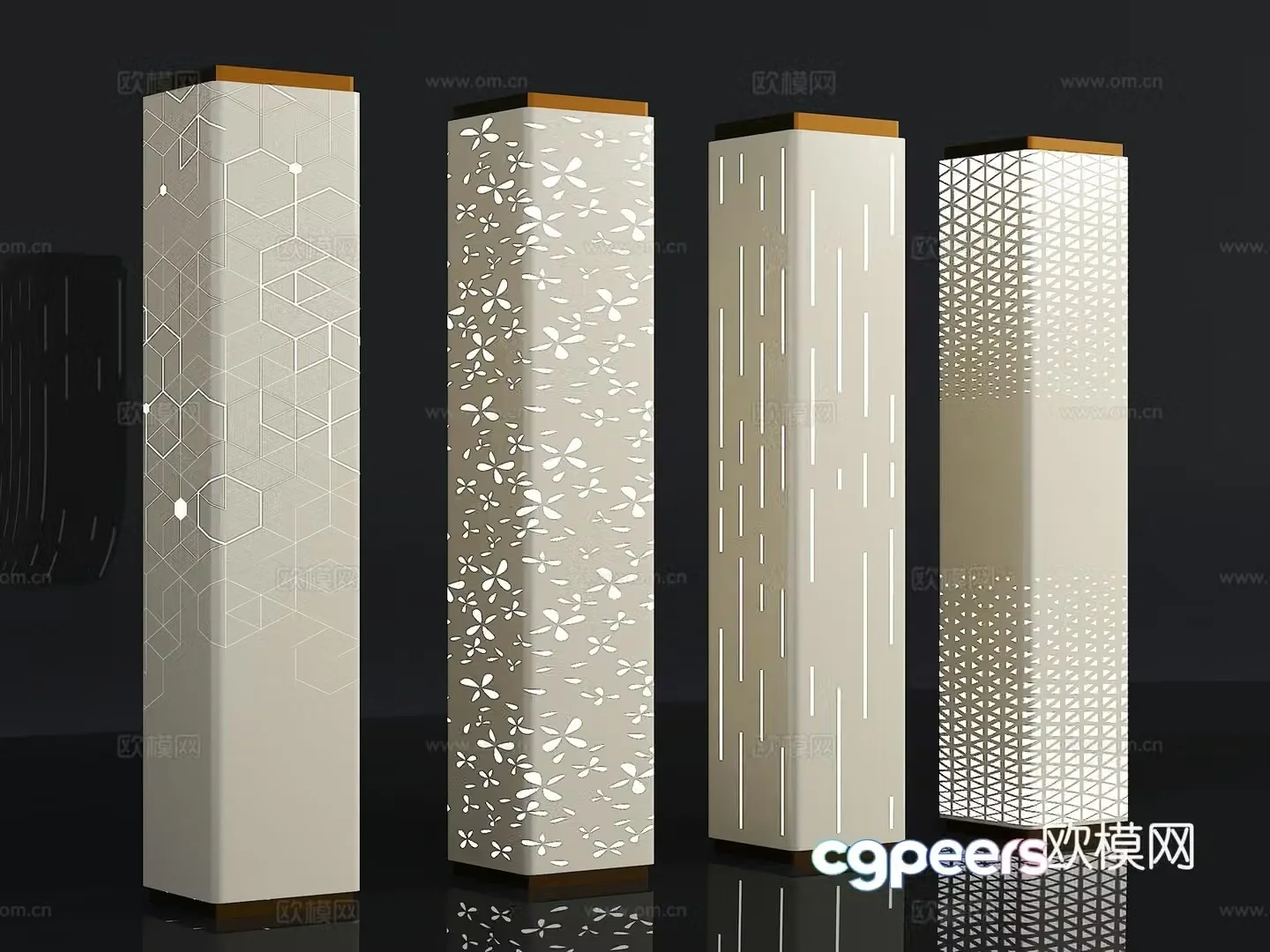 Modern pillars tech pillars punching pillars gradient pillars decorative pillars indoor pillars 3D model