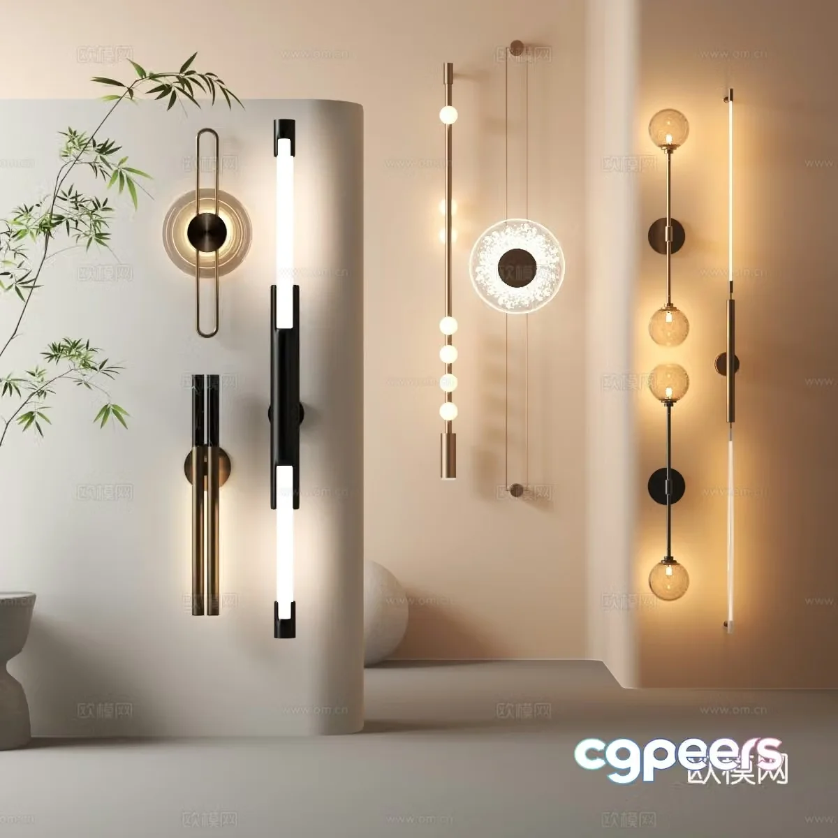 Modern metal wall lamp 3d model
