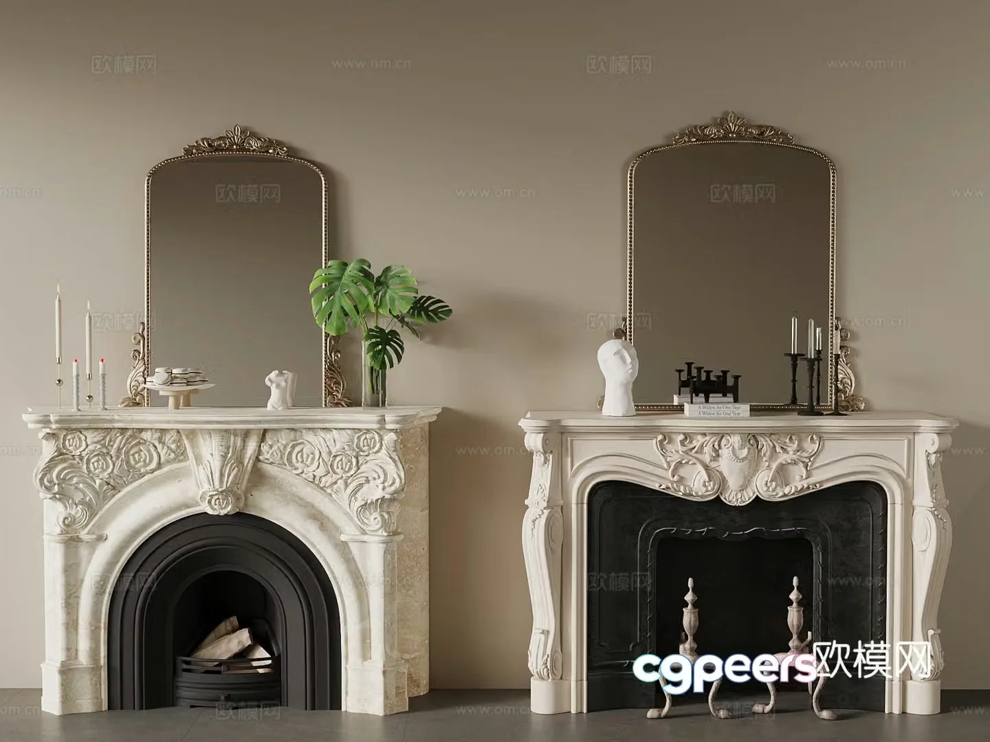 Fireplace French fireplace 3d model