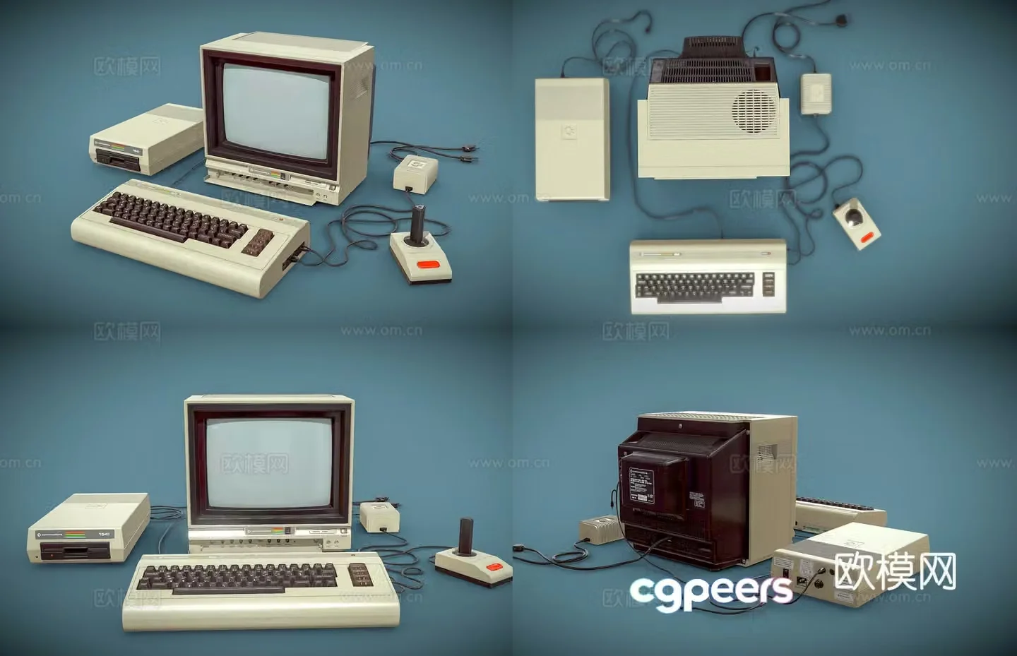 Retro vintage computer ornaments Retro vintage computer Retro desktop first generation Apple computer 3D model