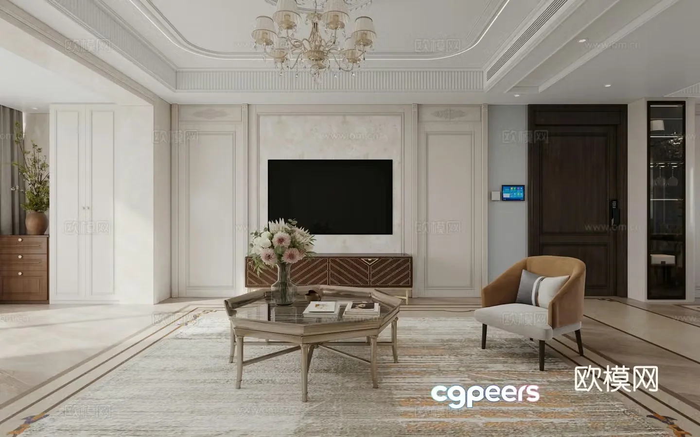 American living and dining room 3D model