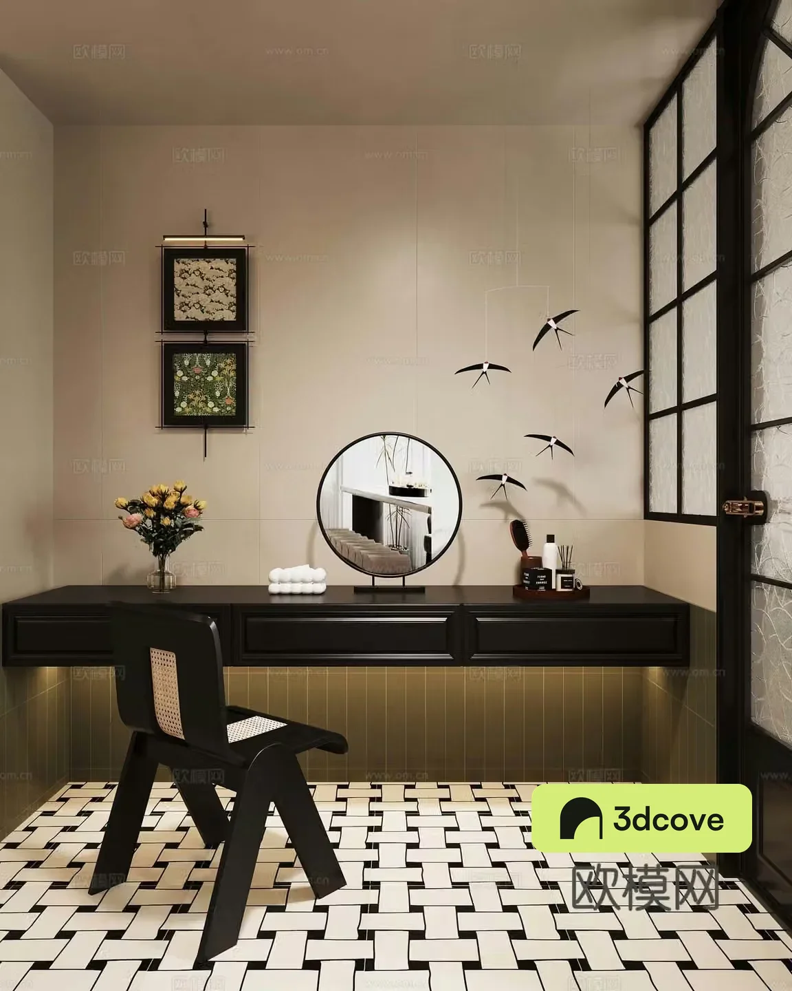 French dressing table decorative painting cosmetics