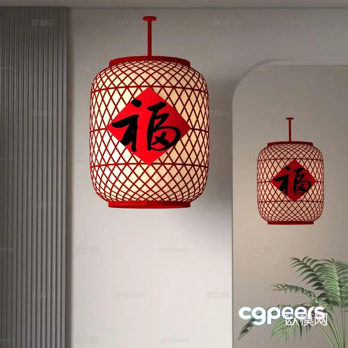 Modern lantern 3d model