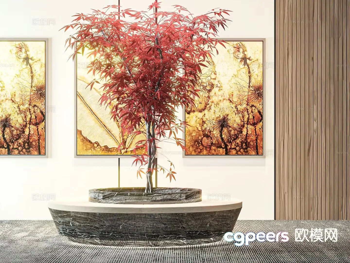 Modern interior landscaping 3d model