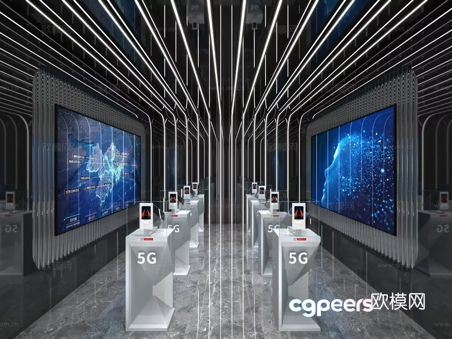 Modern Communication Exhibition 3D Model