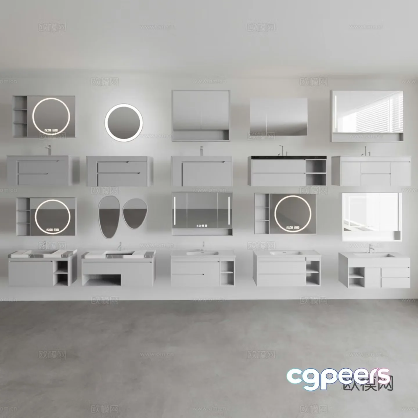Bathroom frame combination 3D model