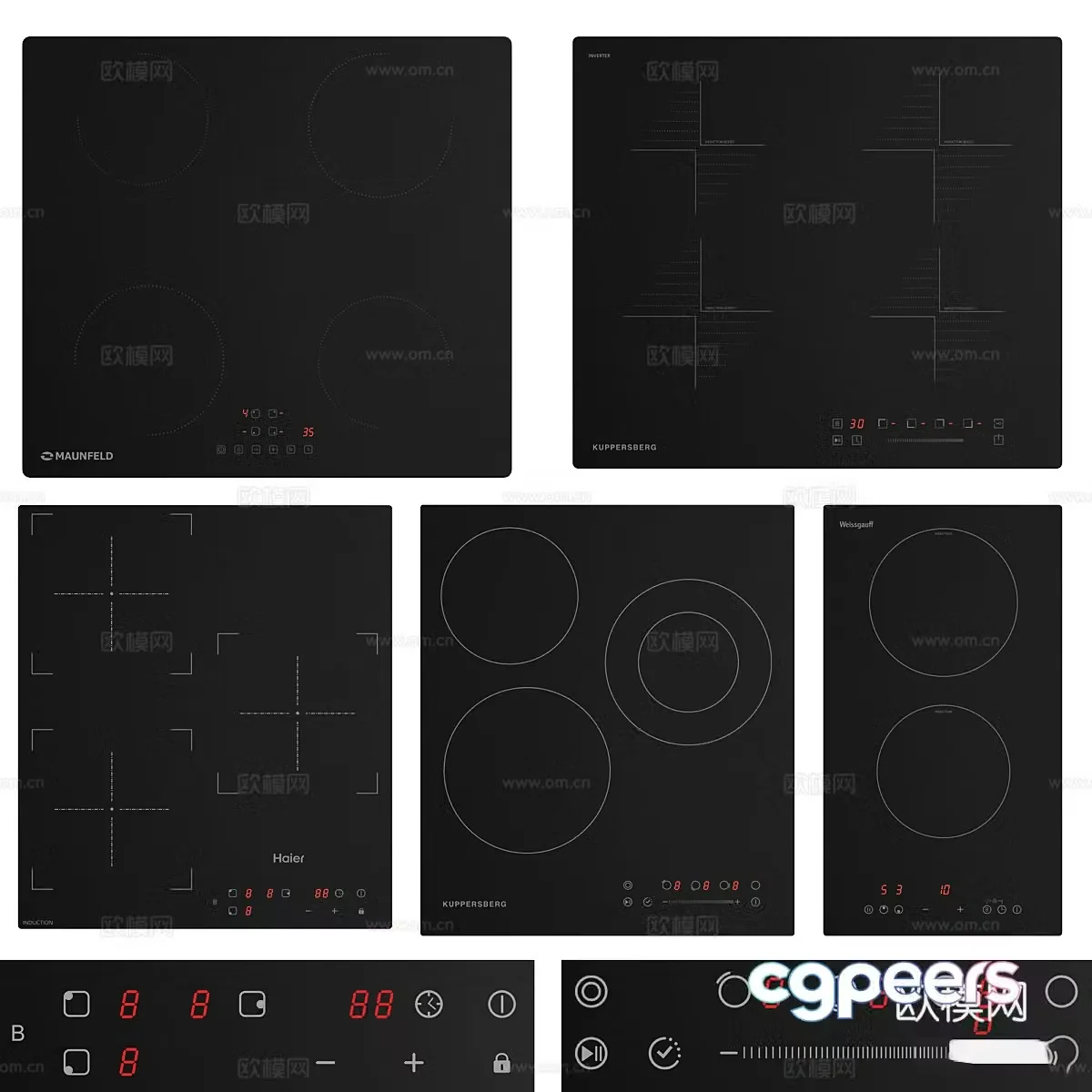 Kitchen stove induction cooker 3D model