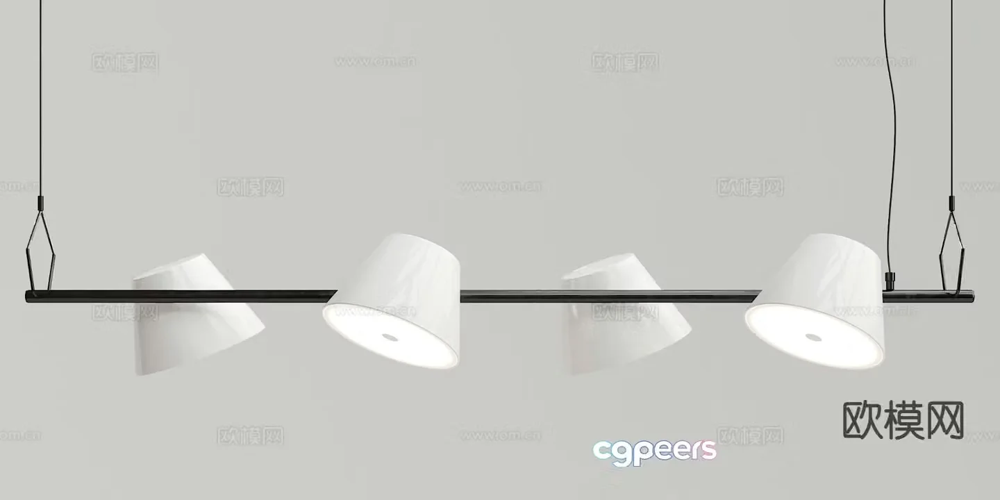 Modern strip chandelier 3d model