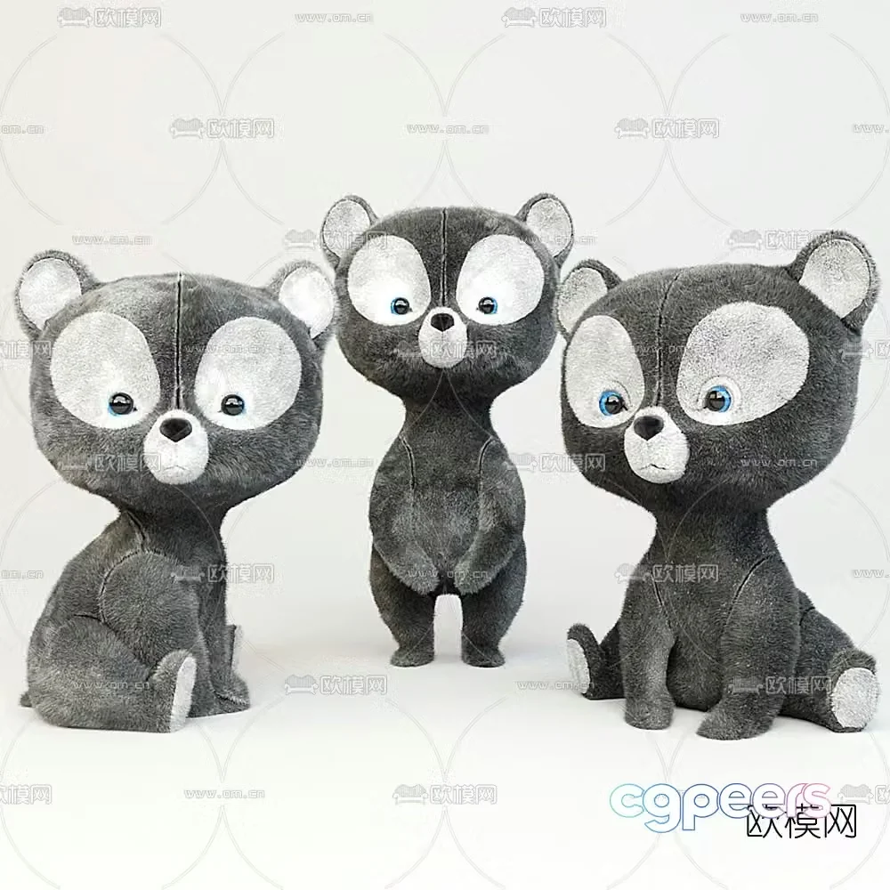 Modern teddy bear doll 3d model